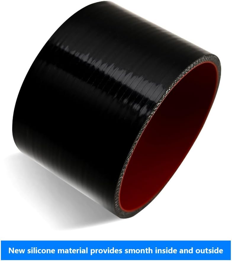 KDP 4.0" ID Straight Silicone Hose Coupler with 2 SS304 Worm Clamps, High Temp 4-Ply Reinforced 5MM Wall 3.0" Length(Qty 1) For Pipes Connecting… - Image 5